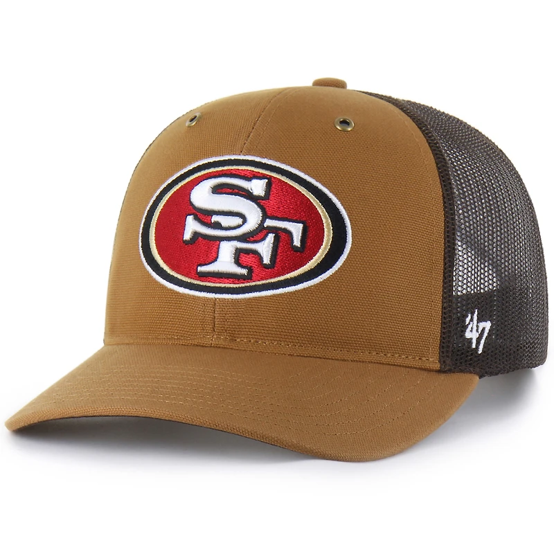 Men's Carhartt x '47  Brown San Francisco 49ers Trucker Adjustable Hat