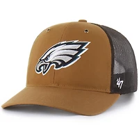 Men's Carhartt x '47  Brown Philadelphia Eagles Trucker Adjustable Hat