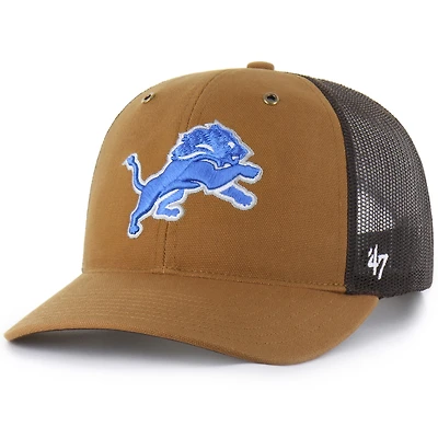 Men's Carhartt x '47  Brown Detroit Lions Trucker Adjustable Hat