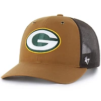 Men's Carhartt x '47  Brown Green Bay Packers Trucker Adjustable Hat
