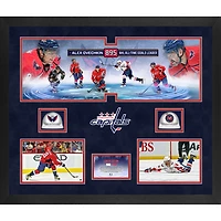 Alexander Ovechkin Washington Capitals Framed 20" x 24" 895th Goal Three-Photograph Collage with Dual Game-Used Ice from a Caps Game During the 895th Goal Season & 802nd Goal Season - Limited Edition of 100
