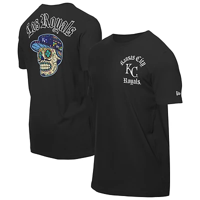 Men's New Era Black Kansas City Royals Sugar Skulls T-Shirt