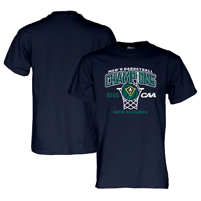 Unisex Blue 84  Navy UNC Wilmington Seahawks 2025 CAA Men's Basketball Conference Tournament Champions T-Shirt