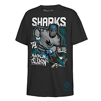 Youth Mitchell & Ness Macklin Celebrini Black San Jose Sharks Photo Reel Graphic T-Shirt