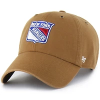 Men's Carhartt x '47 Brown New York Rangers Clean Up Adjustable Hat
