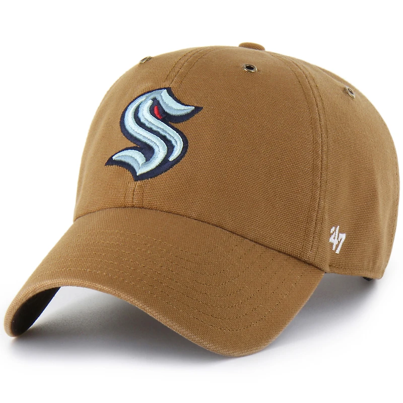 Men's Carhartt x '47 Brown Seattle Kraken Clean Up Adjustable Hat