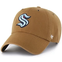 Men's Carhartt x '47 Brown Seattle Kraken Clean Up Adjustable Hat