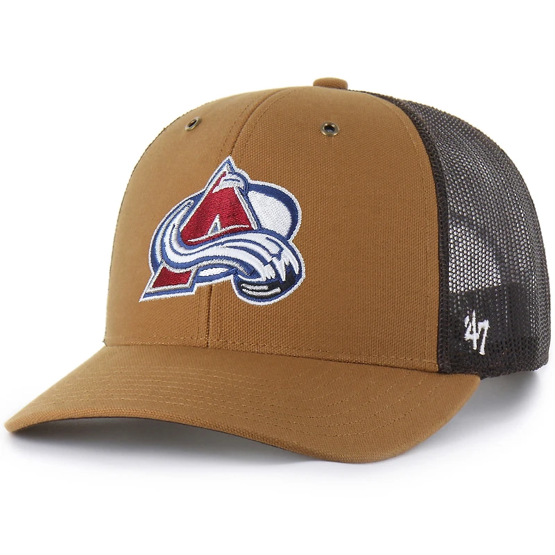 Men's Carhartt x '47 Brown Colorado Avalanche Trucker Adjustable Hat
