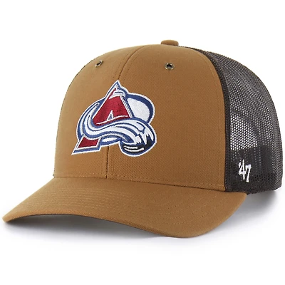Men's Carhartt x '47 Brown Colorado Avalanche Trucker Adjustable Hat