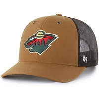 Men's Carhartt x '47 Brown Minnesota Wild Trucker Adjustable Hat