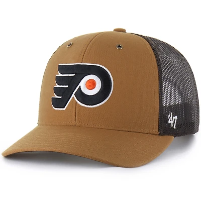 Men's Carhartt x '47 Brown Philadelphia Flyers Trucker Adjustable Hat
