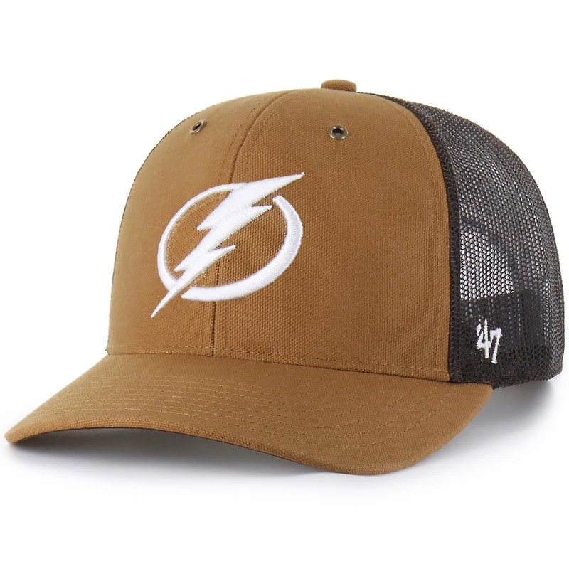 Men's Carhartt x '47 Brown Tampa Bay Lightning Trucker Adjustable Hat