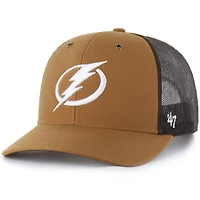 Men's Carhartt x '47 Brown Tampa Bay Lightning Trucker Adjustable Hat