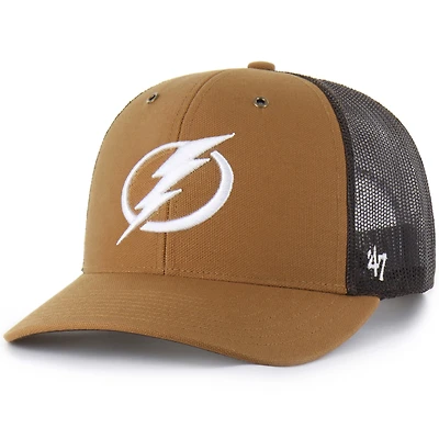 Men's Carhartt x '47 Brown Tampa Bay Lightning Trucker Adjustable Hat
