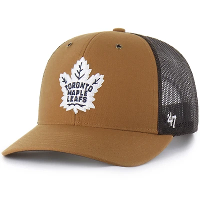 Men's Carhartt x '47 Brown Toronto Maple Leafs Trucker Adjustable Hat
