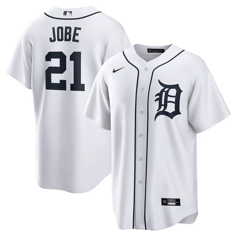 Men's Nike Jackson Jobe White Detroit Tigers Home Replica Jersey