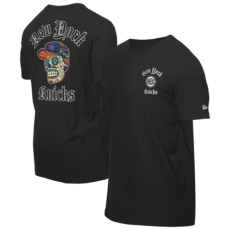 Men's New Era Black New York Knicks Sugar Skulls T-Shirt