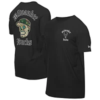 Men's New Era Black Milwaukee Bucks Sugar Skulls T-Shirt