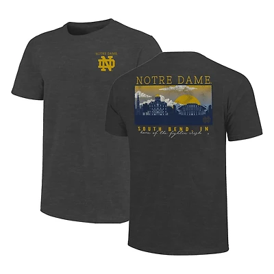 Men's Heather Charcoal Notre Dame Fighting Irish Big & Tall Campus Scene Core T-Shirt