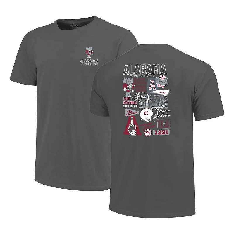 Men's Charcoal Alabama Crimson Tide Big & Tall Vintage Through The Years Core T-Shirt