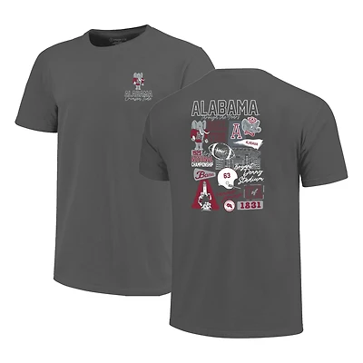 Men's Charcoal Alabama Crimson Tide Big & Tall Vintage Through The Years Core T-Shirt