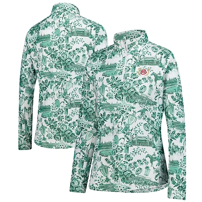 Women's Smith & Quinn  White/Green Kentucky Derby Ava Quarter-Zip Pullover