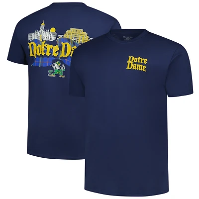 Men's Navy Notre Dame Fighting Irish Big & Tall Celtic Tartan Campus Hyper Local Core T-Shirt