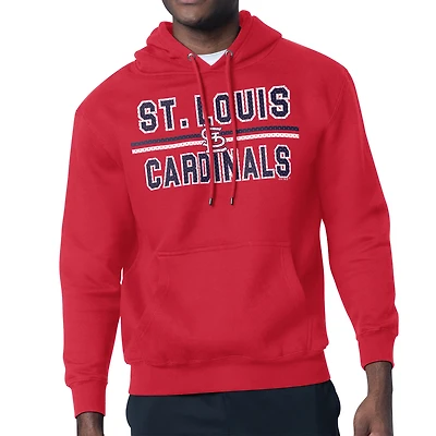 Men's Starter Red St. Louis Cardinals Team Mesh Print Graphic Pullover Hoodie