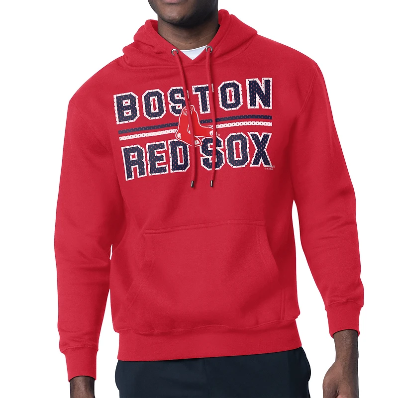 Men's Starter Red Boston Red Sox Team Mesh Print Graphic Pullover Hoodie