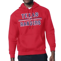 Men's Starter Red Texas Rangers Team Mesh Print Graphic Pullover Hoodie