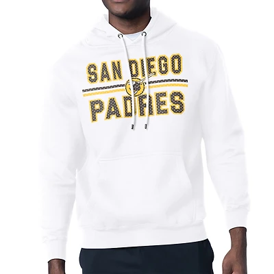 Men's Starter White San Diego Padres Team Mesh Print Graphic Pullover Hoodie