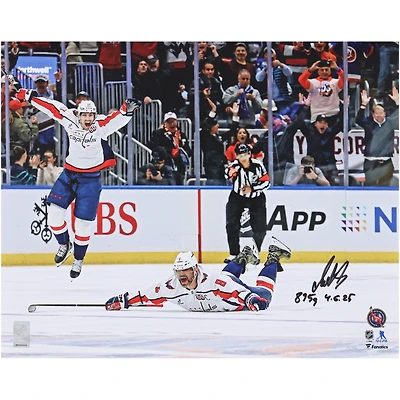 Alexander Ovechkin Washington Capitals Autographed 16" x 20" 895th Goal Celebration Photograph with "895G 4-6-25" Inscription