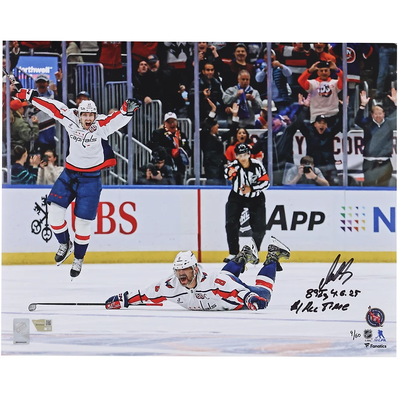 Alexander Ovechkin Washington Capitals Autographed 16" x 20" 895th Goal Celebration Photograph with Multiple Inscriptions - Limited Edition of 50