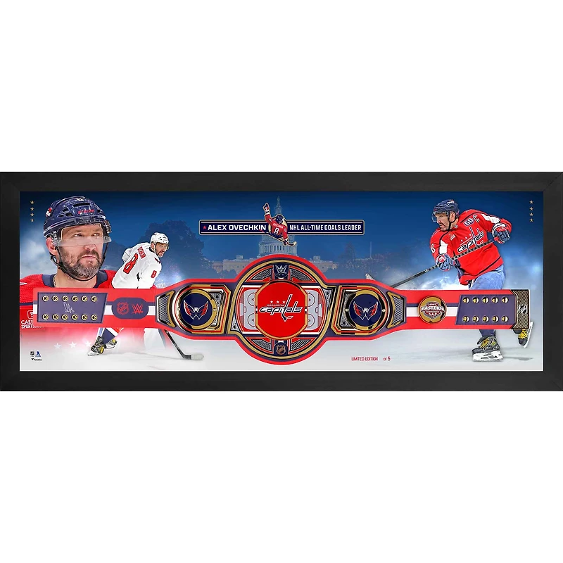 Alexander Ovechkin Washington Capitals Autographed WWE Legacy Title Belt 895th Goal Shadowbox