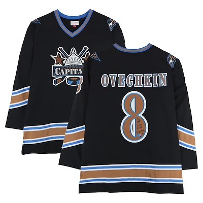 Alexander Ovechkin Washington Capitals Autographed 2005 Black Mitchell & Ness Replica Jersey with Multiple Inscriptions