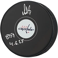 Alexander Ovechkin Washington Capitals Autographed Hockey Puck with "895G 4-6-25" Inscription