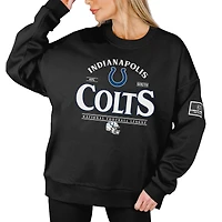 Women's Gameday Couture Black Indianapolis Colts Oversized Players Only Black Label Pullover Sweatshirt