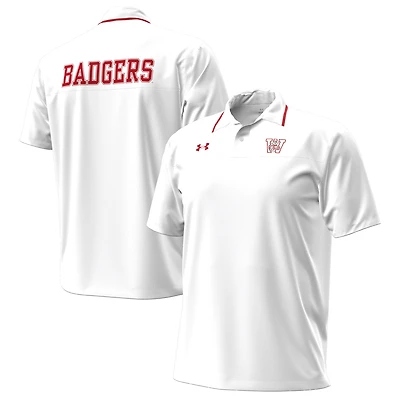 Men's Under Armour  White Wisconsin Badgers 1980 Throwback Game Polo