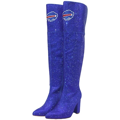 Women's Cuce  Royal Buffalo Bills Team Color Crystal Over-The-Knee Boots