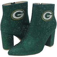 Women's Cuce Green Bay Packers Crystal Heel Booties