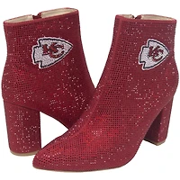 Women's Cuce Red Kansas City Chiefs Crystal Heel Booties