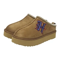 Women's Cuce  Tan Houston Texans Chestnut Slip On Boots with Crystal Logo