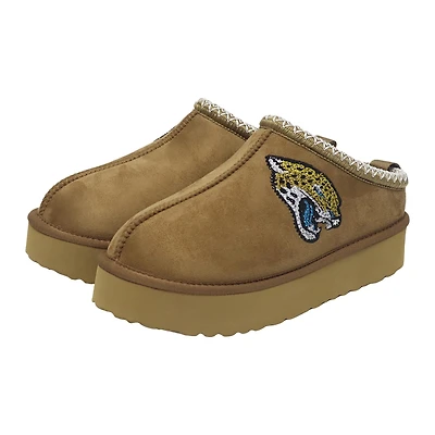 Women's Cuce  Tan Jacksonville Jaguars Chestnut Slip On Boots with Crystal Logo
