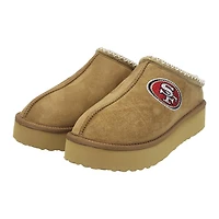 Women's Cuce  Tan San Francisco 49ers Chestnut Slip On Boots with Crystal Logo