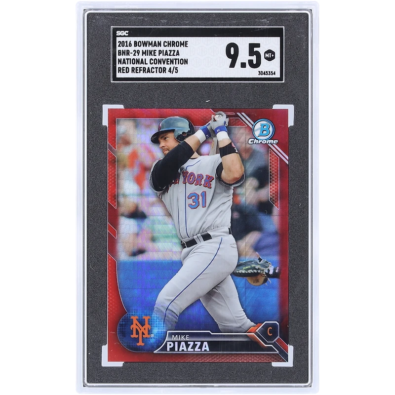 Mike Piazza New York Mets 2016 Bowman Chrome The National Red Refractor #BNR-29 #4/5 SGC Authenticated 9.5 Card