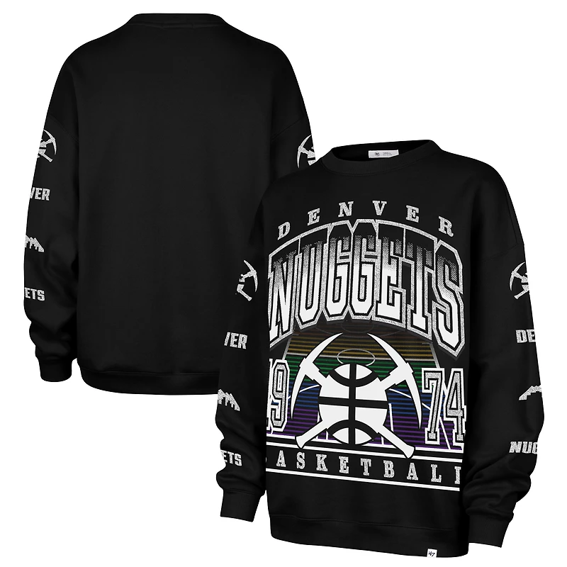 Women's '47 Black Denver Nuggets 2025/26 City Edition Go Big Oversized Sweatshirt
