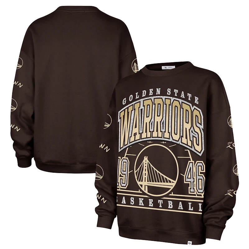 Women's '47 Brown Golden State Warriors 2025/26 City Edition Go Big Oversized Sweatshirt