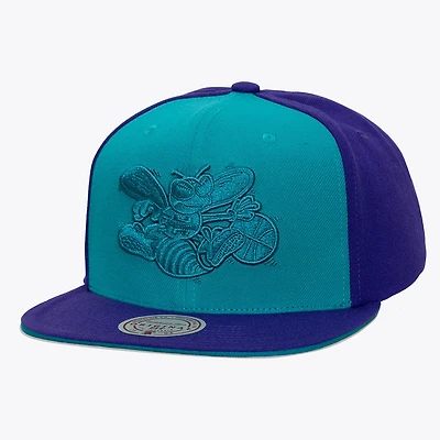 Men's Mitchell & Ness Teal/Purple Charlotte Hornets Color Pop Snapback Hat