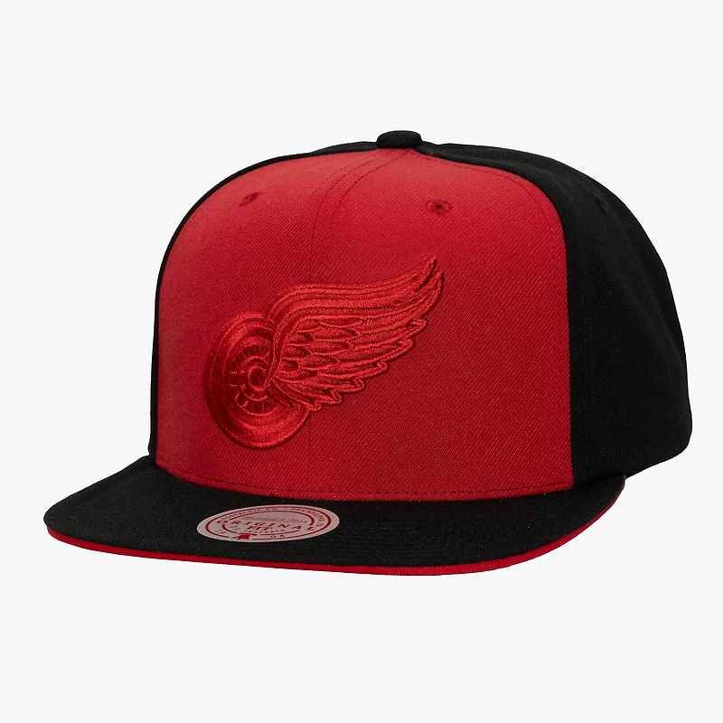Men's Mitchell & Ness Red/Black Detroit Red Wings Color Pop Snapback Hat