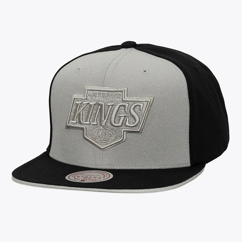 Men's Mitchell & Ness Silver/Black Los Angeles Kings Color Pop Snapback Hat